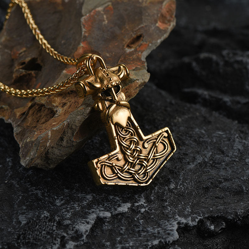 Viking Mjolnir Thor Hammer Necklace Odin Pendant for