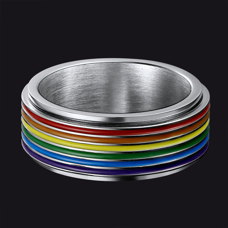 Lgbt Pride Rainbow Ring Anxiety Fidget Ring Spinner