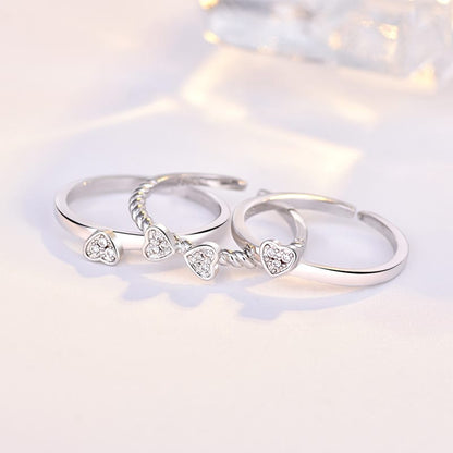 Mystic Fortune Leaf Clover Crystal Ring Set