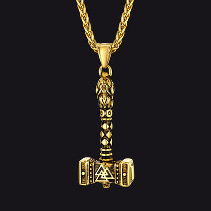 Thor's Hammer Mjolnir Necklace Viking Charm for