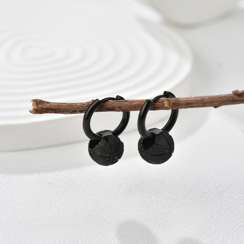 Basketball Dangle Hoop Earrings for