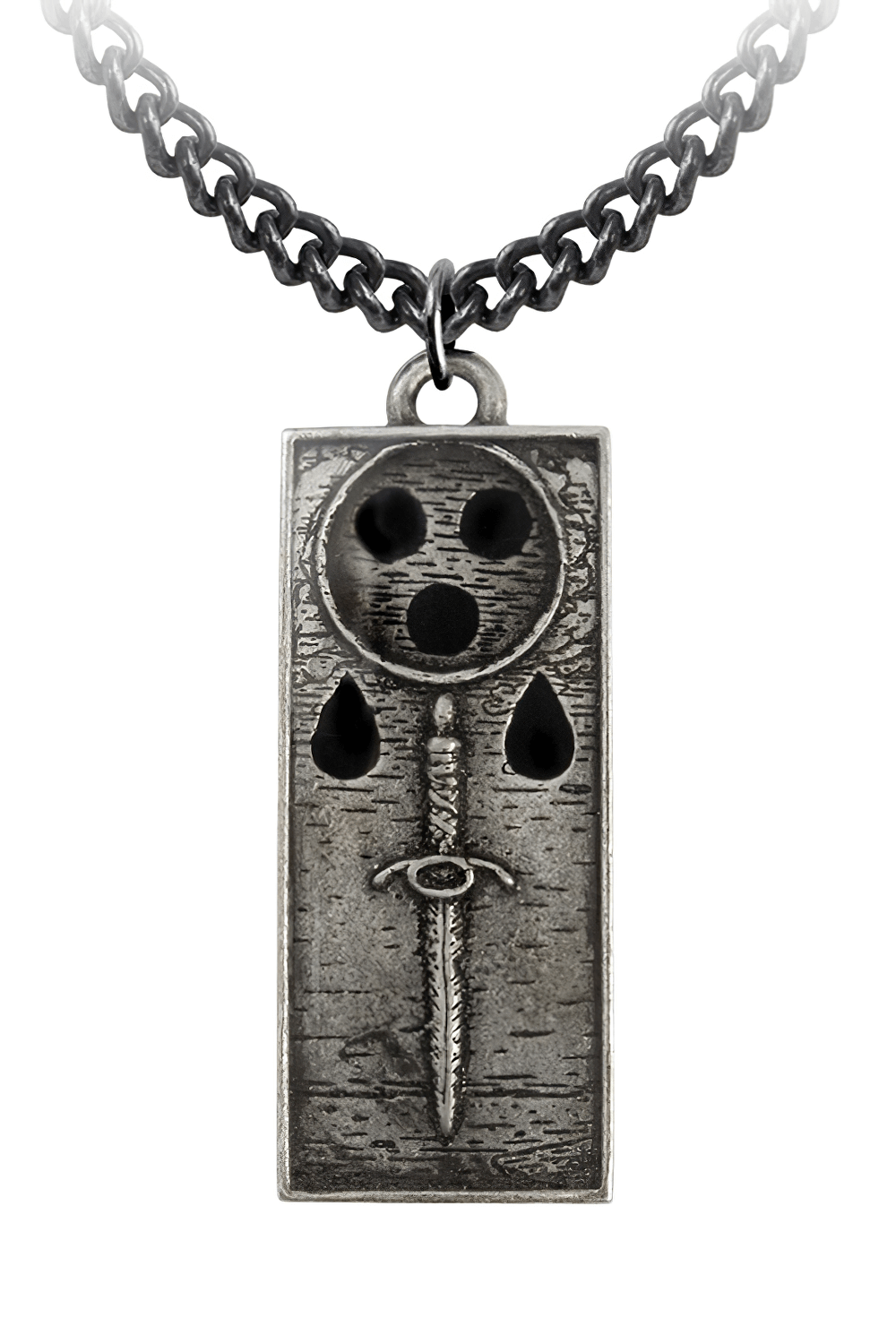 Dark Gothic Death Sigil Sword and Skull Pendant