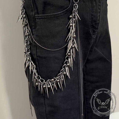 Dark Hip-hop Studded Punk Metal Pants Chain
