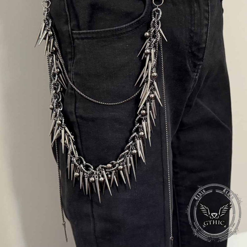 Dark Hip-hop Studded Punk Metal Pants Chain