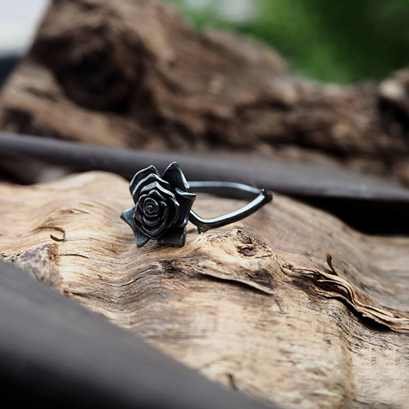 Dark Rose Sterling Silver Ring