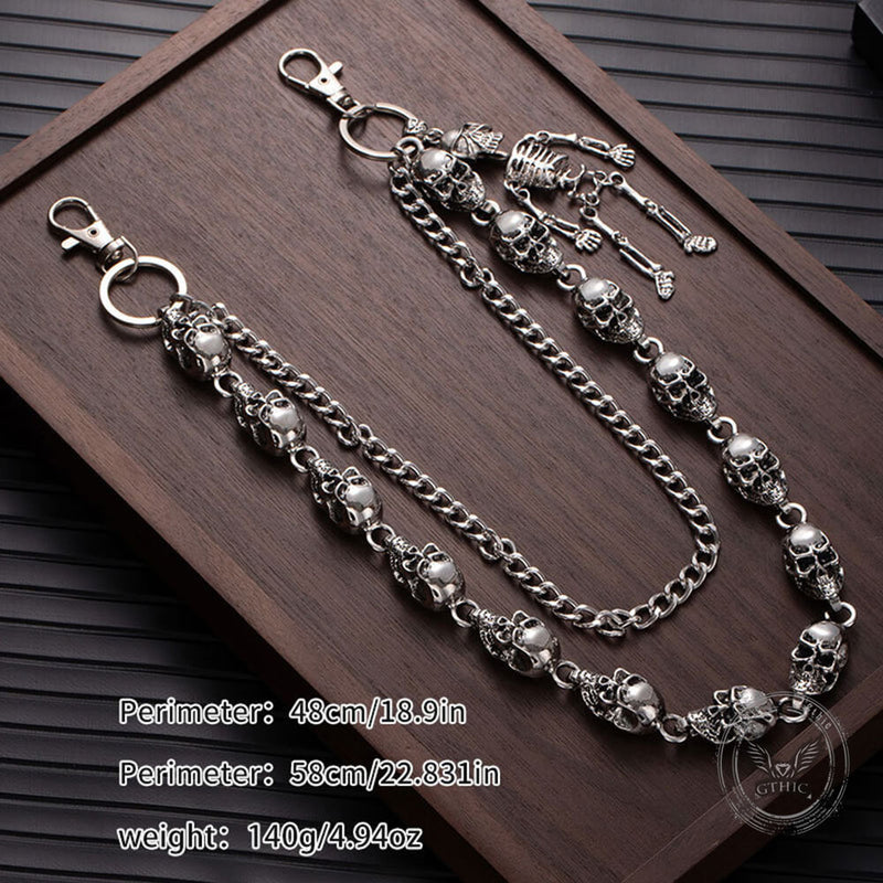Dark Skull Double-layer Hip-hop Alloy Pants Chain