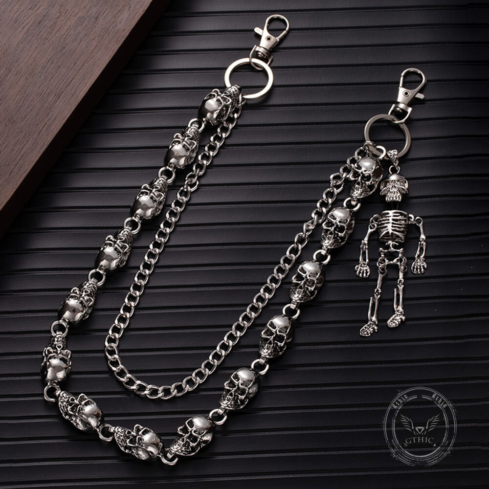 Dark Skull Double-layer Hip-hop Alloy Pants Chain