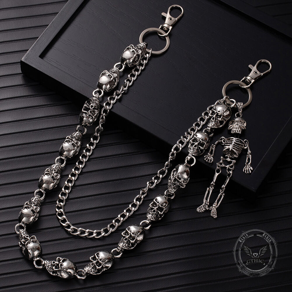 Dark Skull Double-layer Hip-hop Alloy Pants Chain