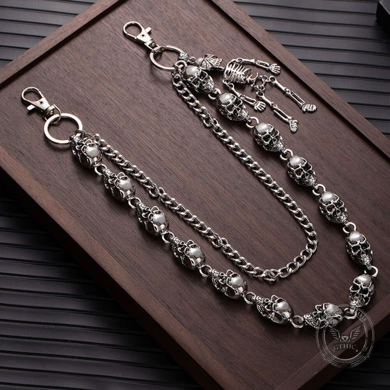 Dark Skull Double-layer Hip-hop Alloy Pants Chain
