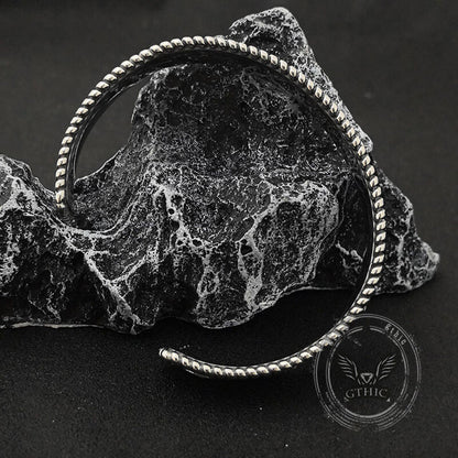 Dark Skull Rose Gothic Stainless Steel Open Bracelet
