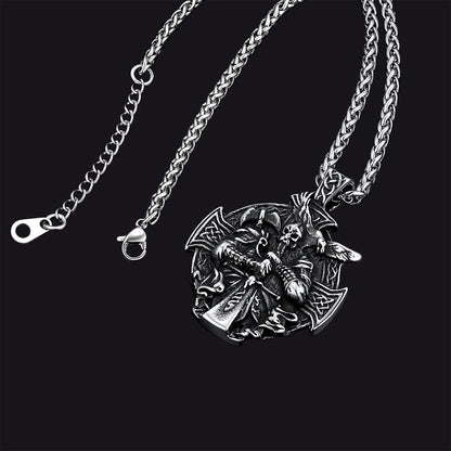 Norse Viking Odin Cross Pendant Necklace for