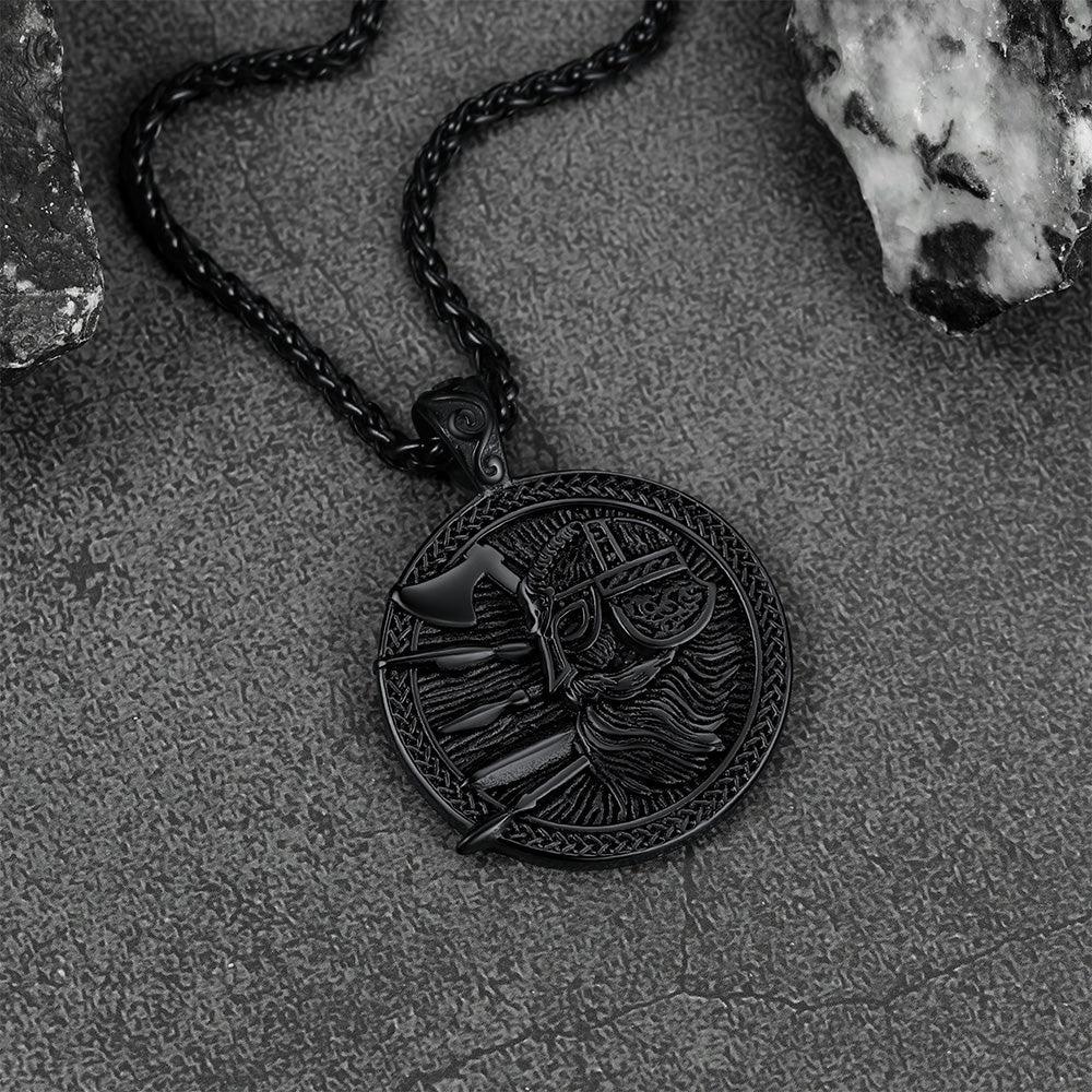 Norse Viking Odin Warrior Pendant Necklace for