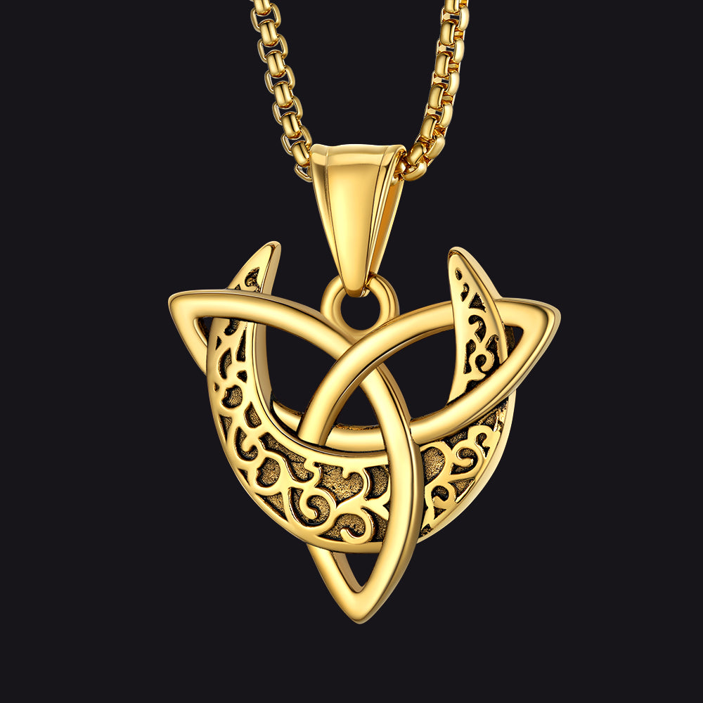 Celtic Knot Moon Goddess Necklace for