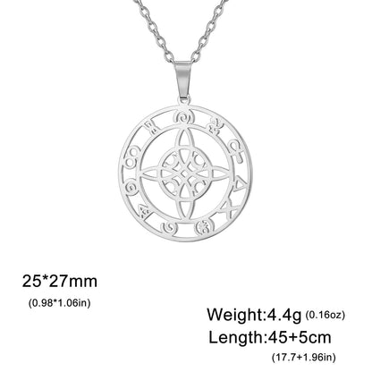 Witches Knot and Crescent Moons Protection Necklace