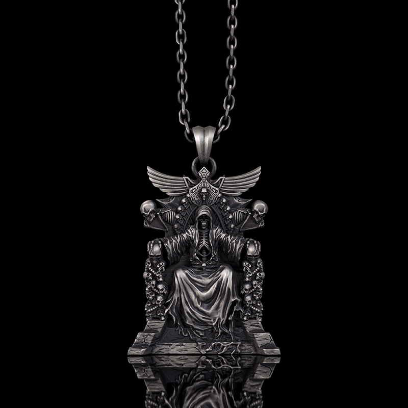 Death Regal Throne Sterling Silver Pendant