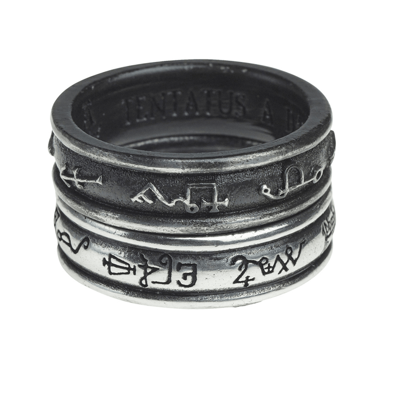 Demon Black and Angel White Rings With Spirit Signatures