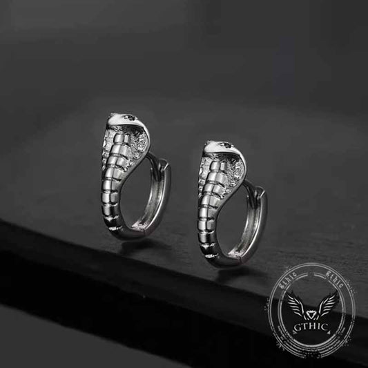 Domineering Cobra Shaped Sterling Silver Earrings