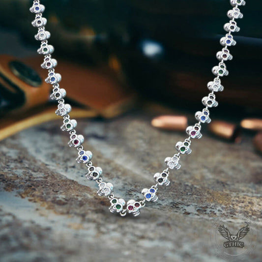 Domineering Skull Sterling Silver Necklace