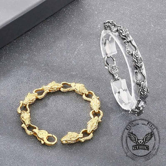 Domineering Wolf Head Stainless Steel Bracelet