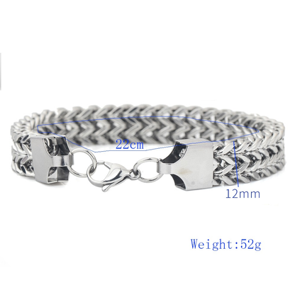 Double Side Chain Bracelet With Clasp / and Stainless Steel Wristband