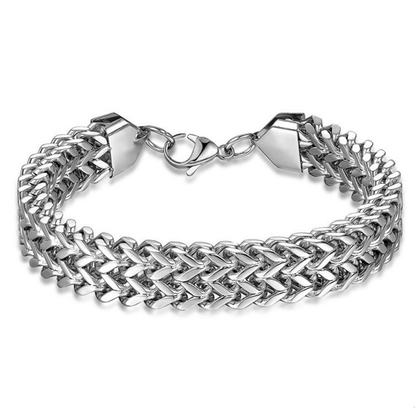 Double Side Chain Bracelet With Clasp / and Stainless Steel Wristband
