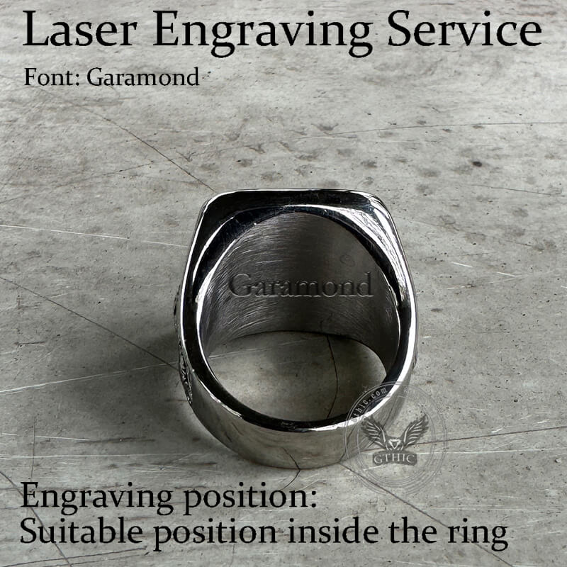 Grim Reaper Skull Stainless Steel Square Ring