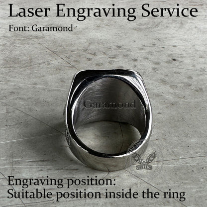 Grim Reaper Skull Stainless Steel Square Ring