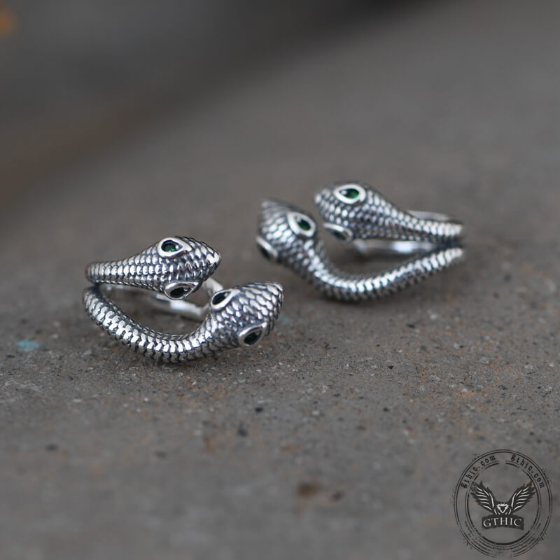 Double Snake Sterling Silver Ear Cuffs