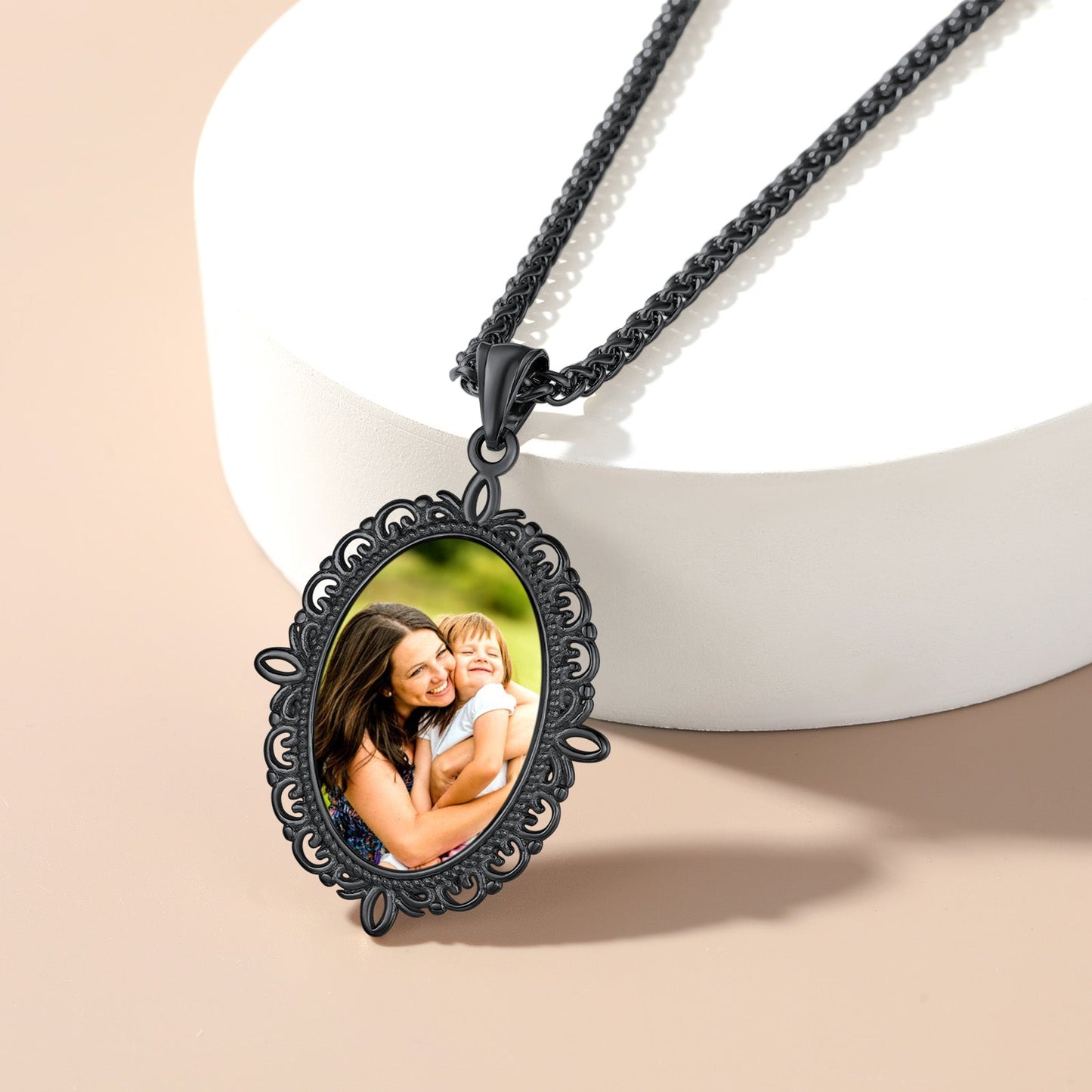 Personalized Double-side Picture Necklace for Mom Gift