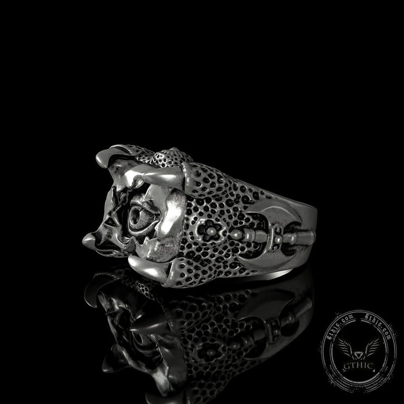 Dragon Claw Evil Eye Sterling Silver Ring