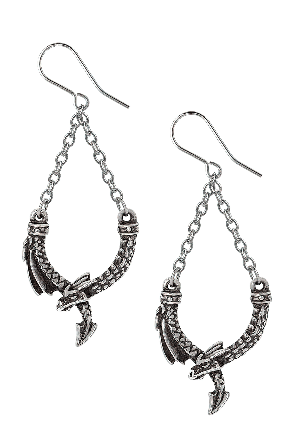 Dragon's Lure Dropper Earrings With Intricate Dragon Design