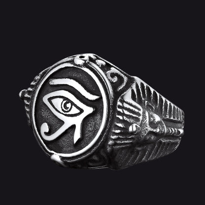 Ancient Egyptian Eye of Ra Signet Ring Jewelry for