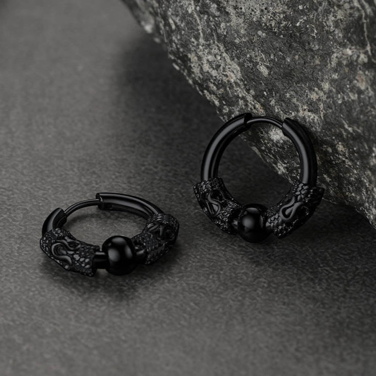 Punk Dragon Totem Huggie Hoop Earrings for
