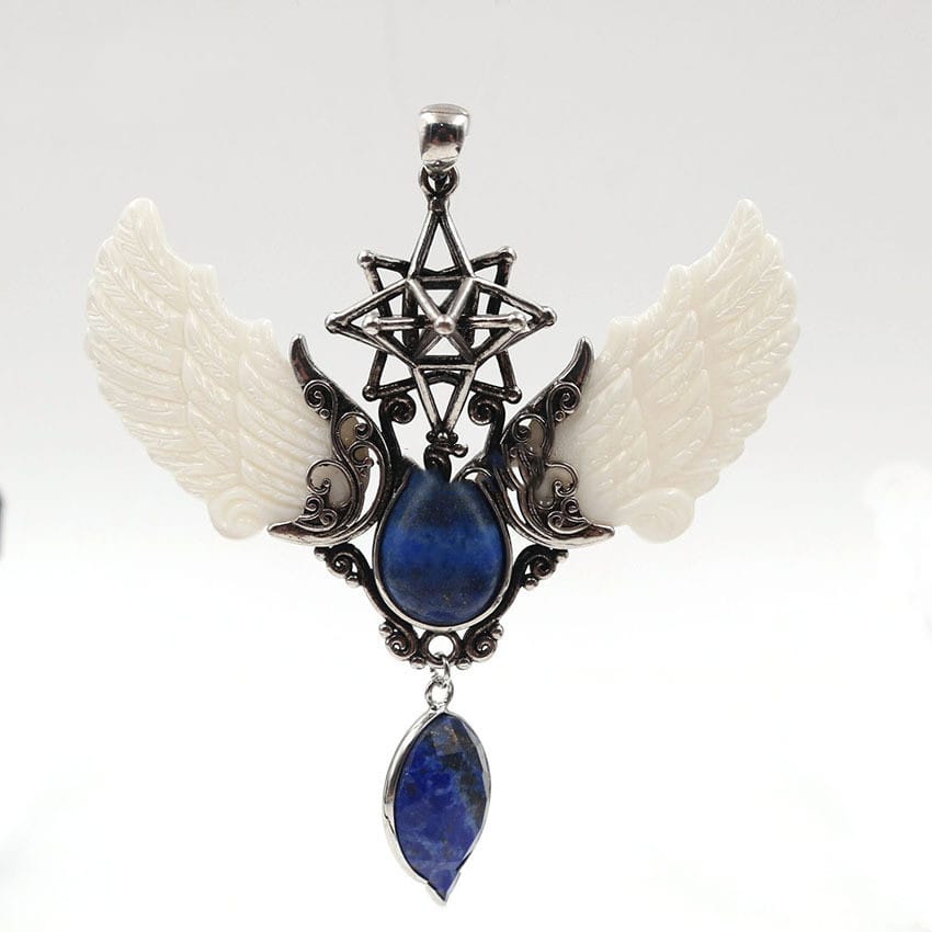 Enchanted Crystal Angel Wing Merkaba Pendant