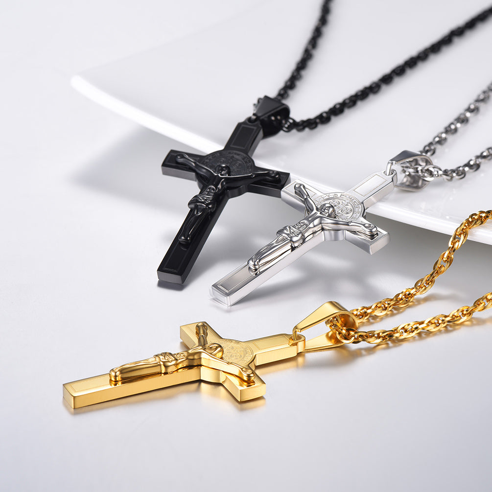 Catholic Saint Benedict Crucifix Cross Necklace for