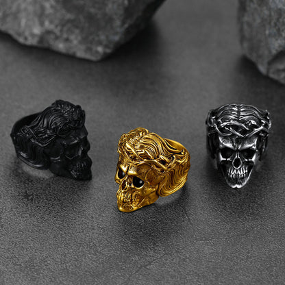 Flash Crown of Thorns Skull Ring for Stainless Steel