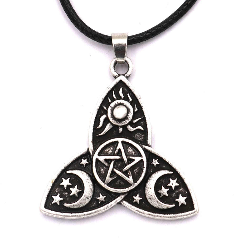 Triple Moon Goddess Protection Necklace
