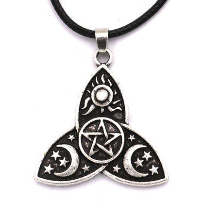 Triple Moon Goddess Protection Necklace