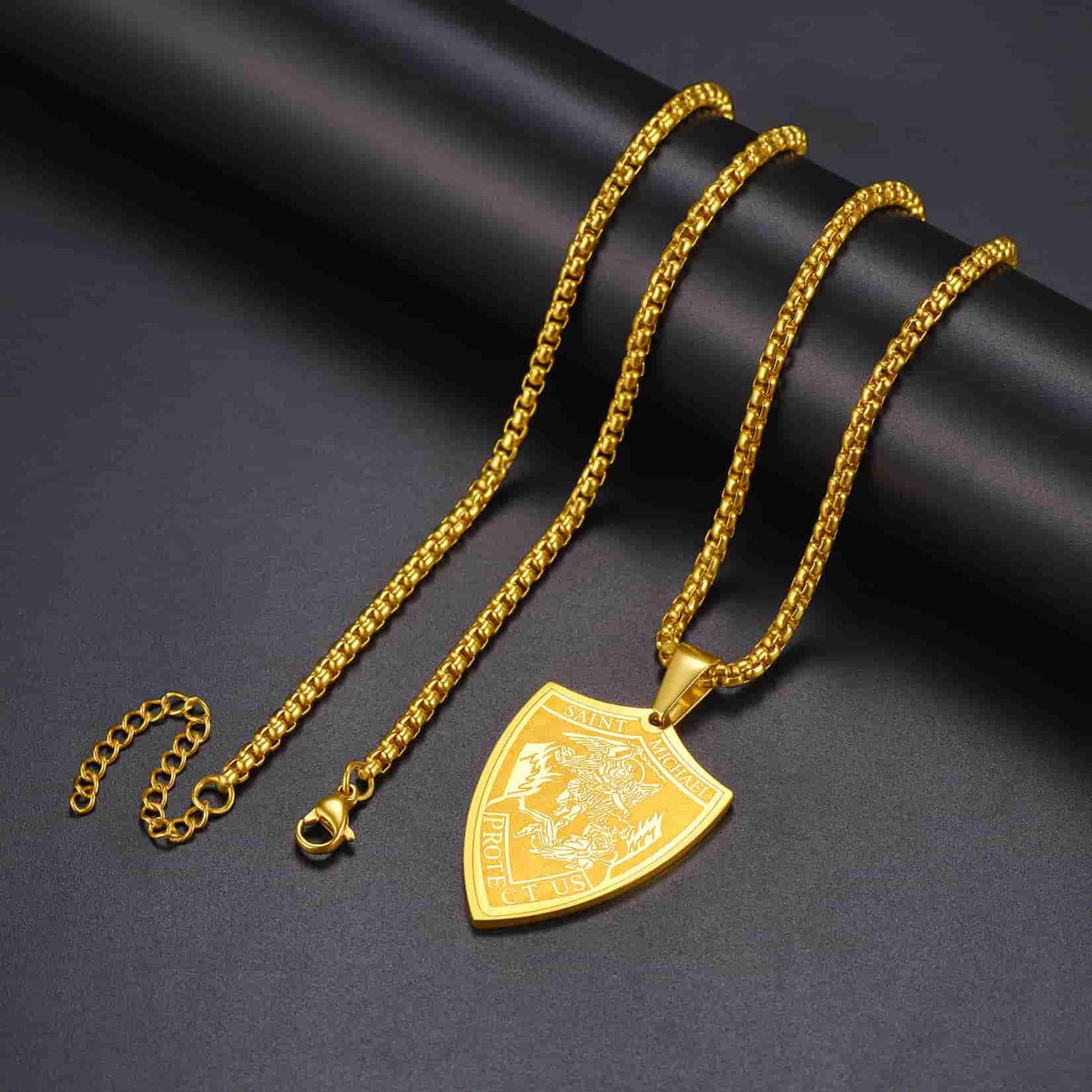 Saint Michael Necklace Archangel Shield Pendant for