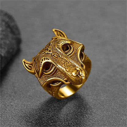 Viking Celtic Wolf Stainless Steel Ring for