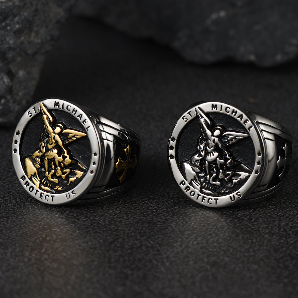 Flash Archangel Saint Michael Protect Us Ring for