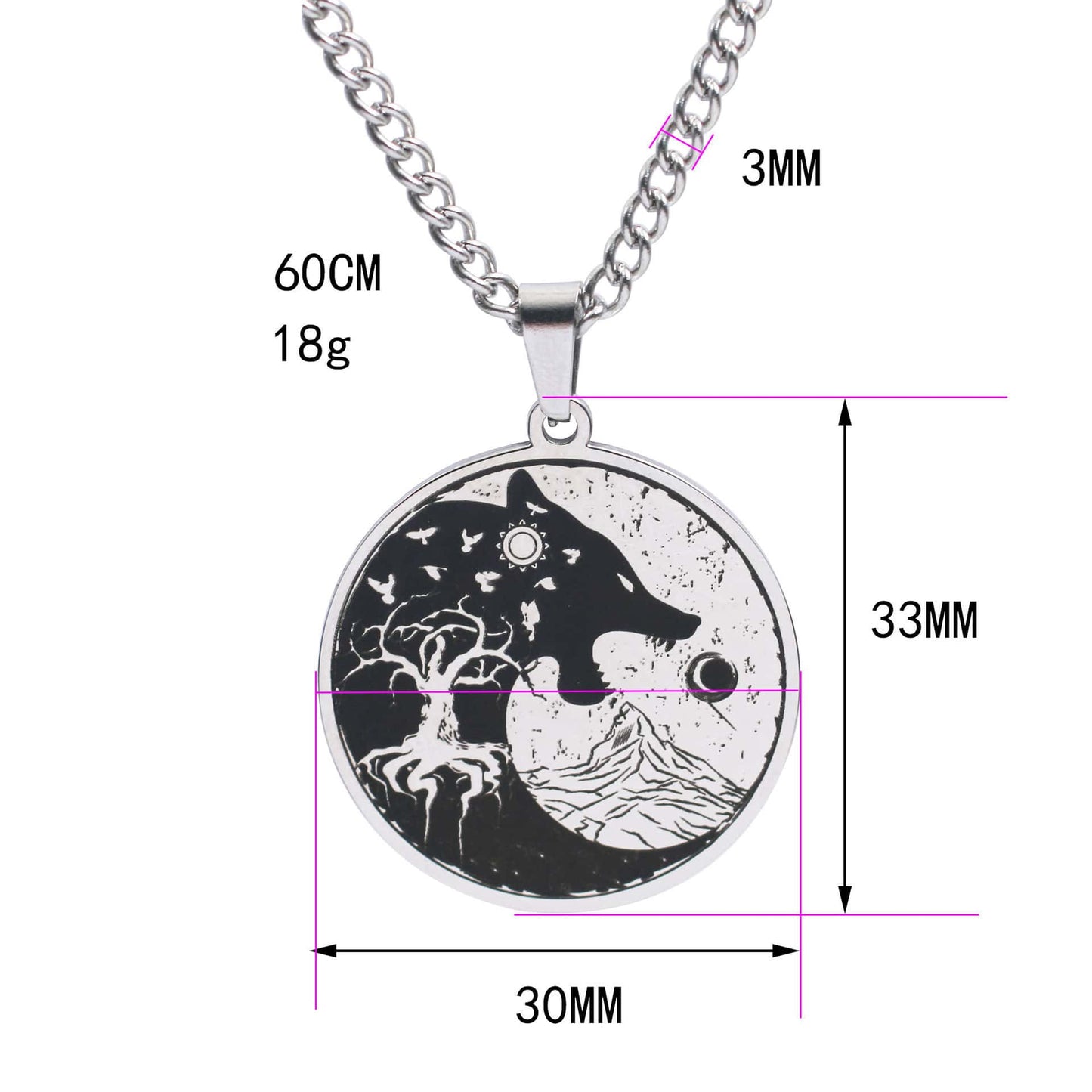 The Wolf Howling at the Moon Necklace
