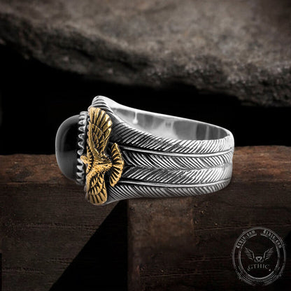 Eagle Agate Sterling Silver Ring