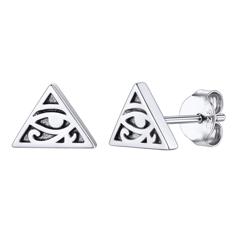 Sterling Silver Eye of Ra Stud Earrings for