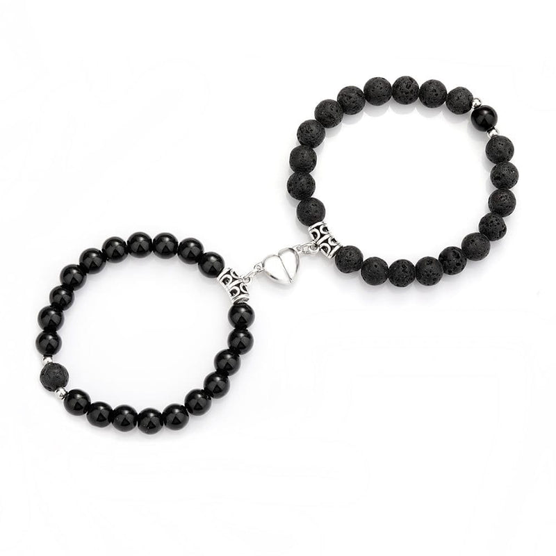 Natural Stone Couple Bracelet Crystal Set (2 Pieces)