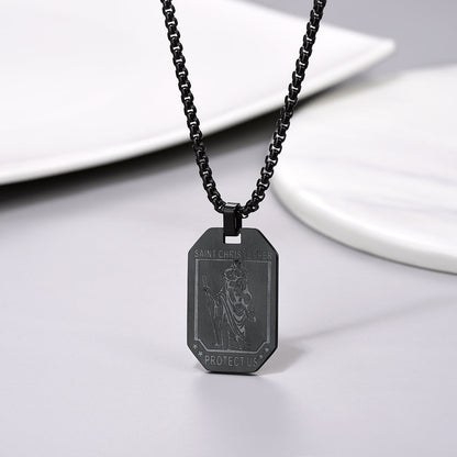 St. Christopher Dog Tag Necklace for