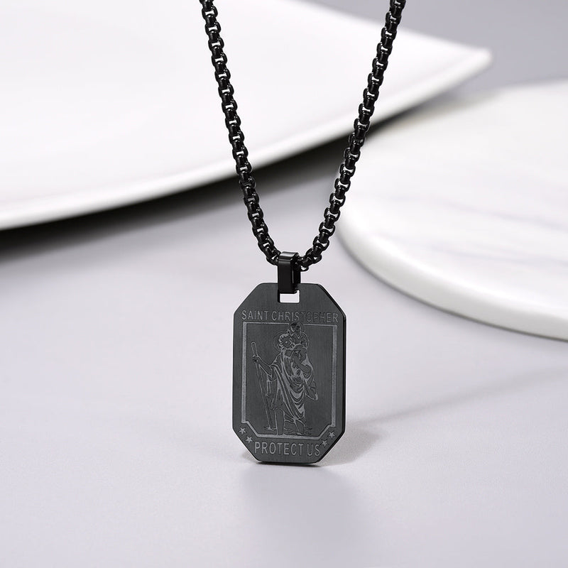 St. Christopher Dog Tag Necklace for