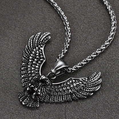 Faithheart Eagle Necklace Stainless Steel Pendant for