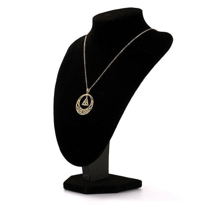 Crescent Moon Triquetra Dangle Necklace