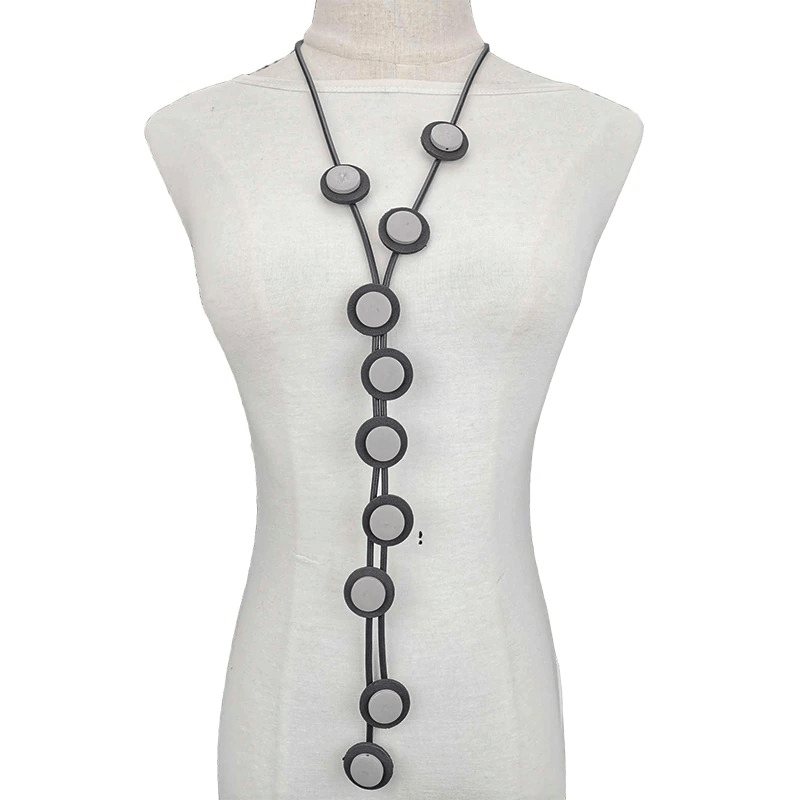 Long Pendant Necklaces for / Gothic Rubber Handmade Necklaces